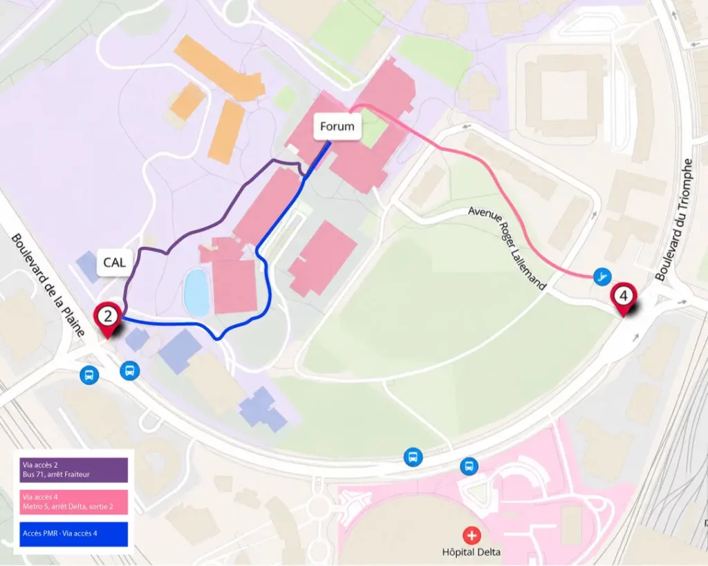 ULB - Campus de la Paine - Forum E - Plan d'accès