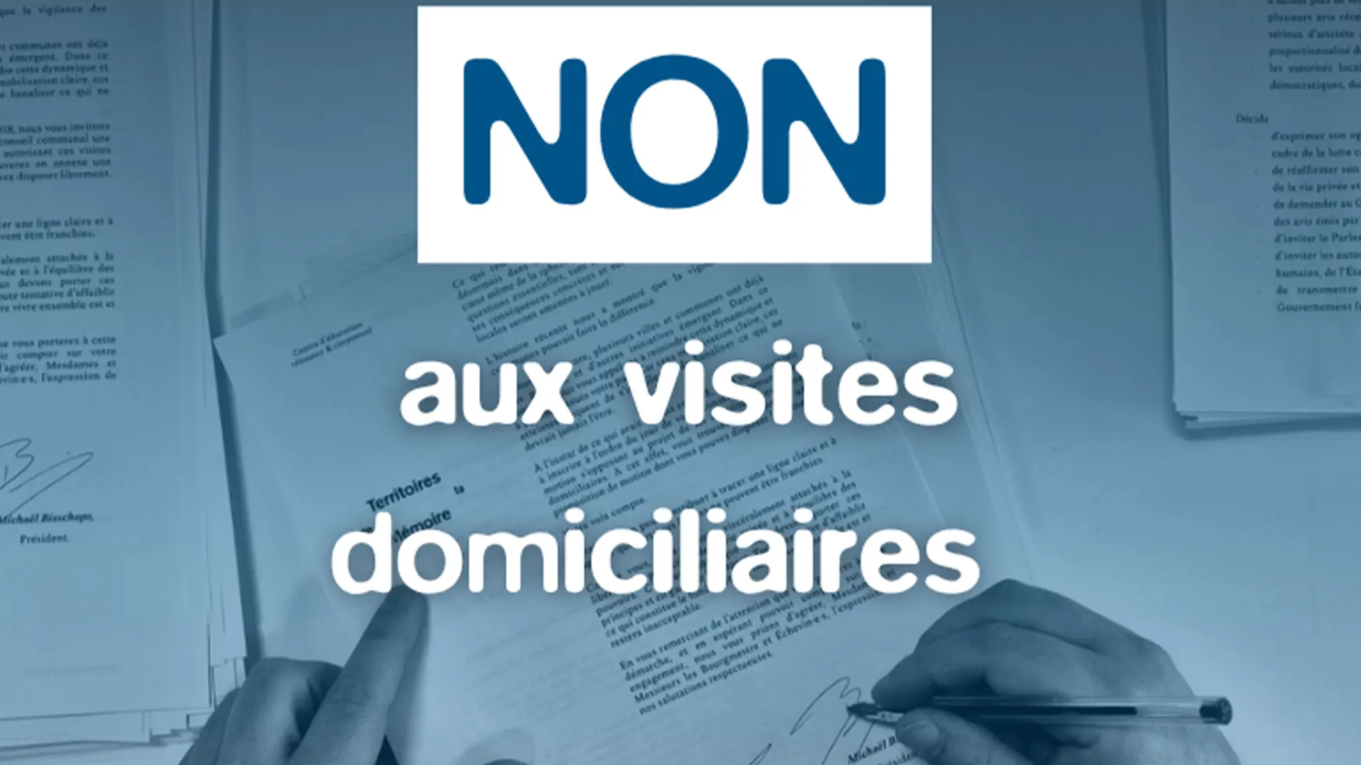NON aux visites domiciliaires. Action des Territoires de la Mémoire